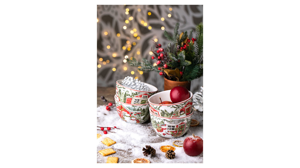 Салатник порционный 14см Certified Int. Дом снеговика Два снеговика-2