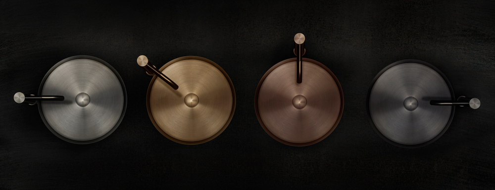 Раковина Gessi 316, накладная, без перелива, Ø400хh125 мм, цвет Brass Brushed PVD
