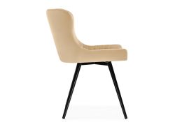 Кресло Хабри крутящееся бежевый / черный глянец