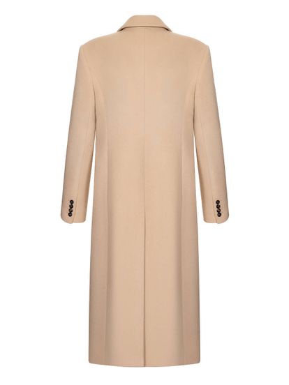Женское пальто бежевого цвета из шерсти и кашемира - фото 2