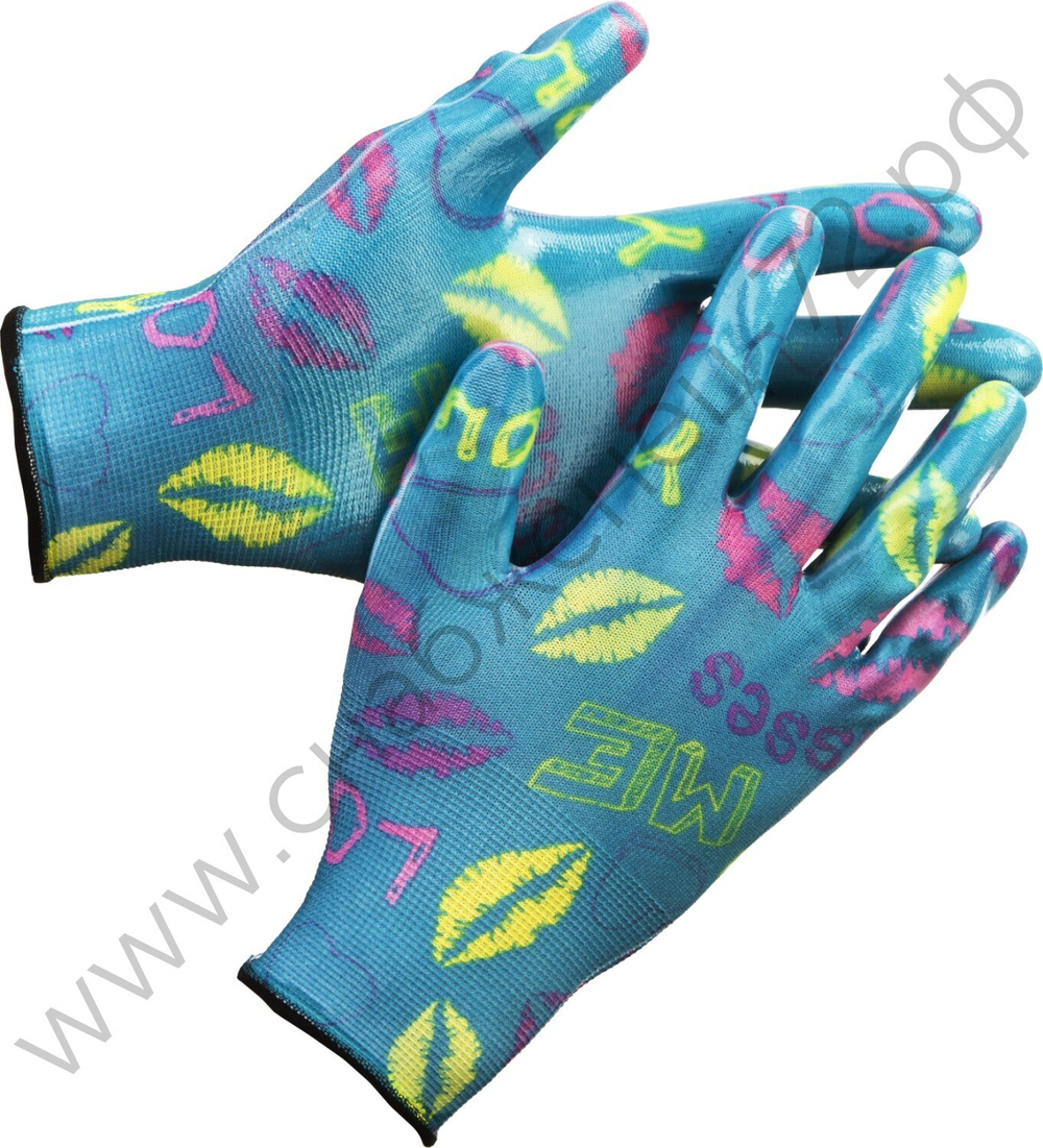 GRINDA прозрачное нитриловое покрытие, синие, размер L-XL, садовые перчатки (11296-XL)