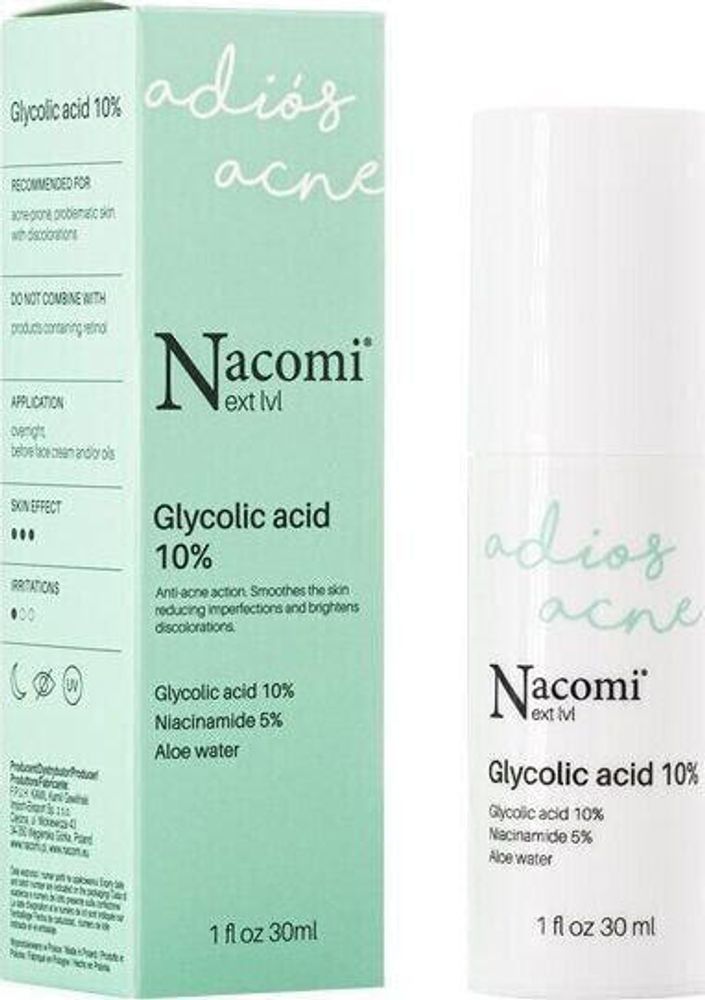 Сыворотки, ампулы и масла Nacomi Next Level Glycolic Acid 10% serum z kwasem glikolowym