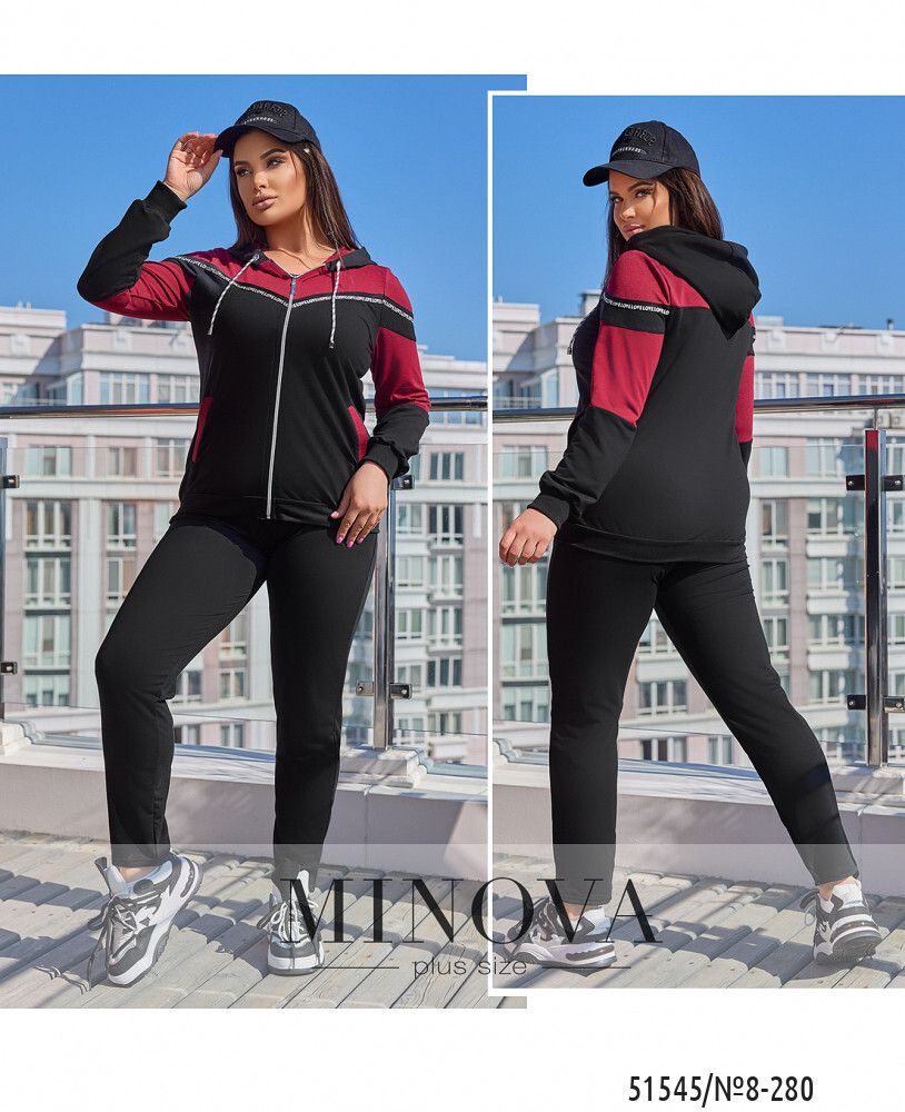 Костюм 8-280-черный-бордовий Minova