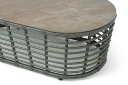 "Валенсия" журнальный столик из искусственного ротанга, цвет серый