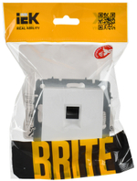 BRITE Розетка компьютерная RJ45 кат.5E РК10-БрАБ арктический белый IEK
