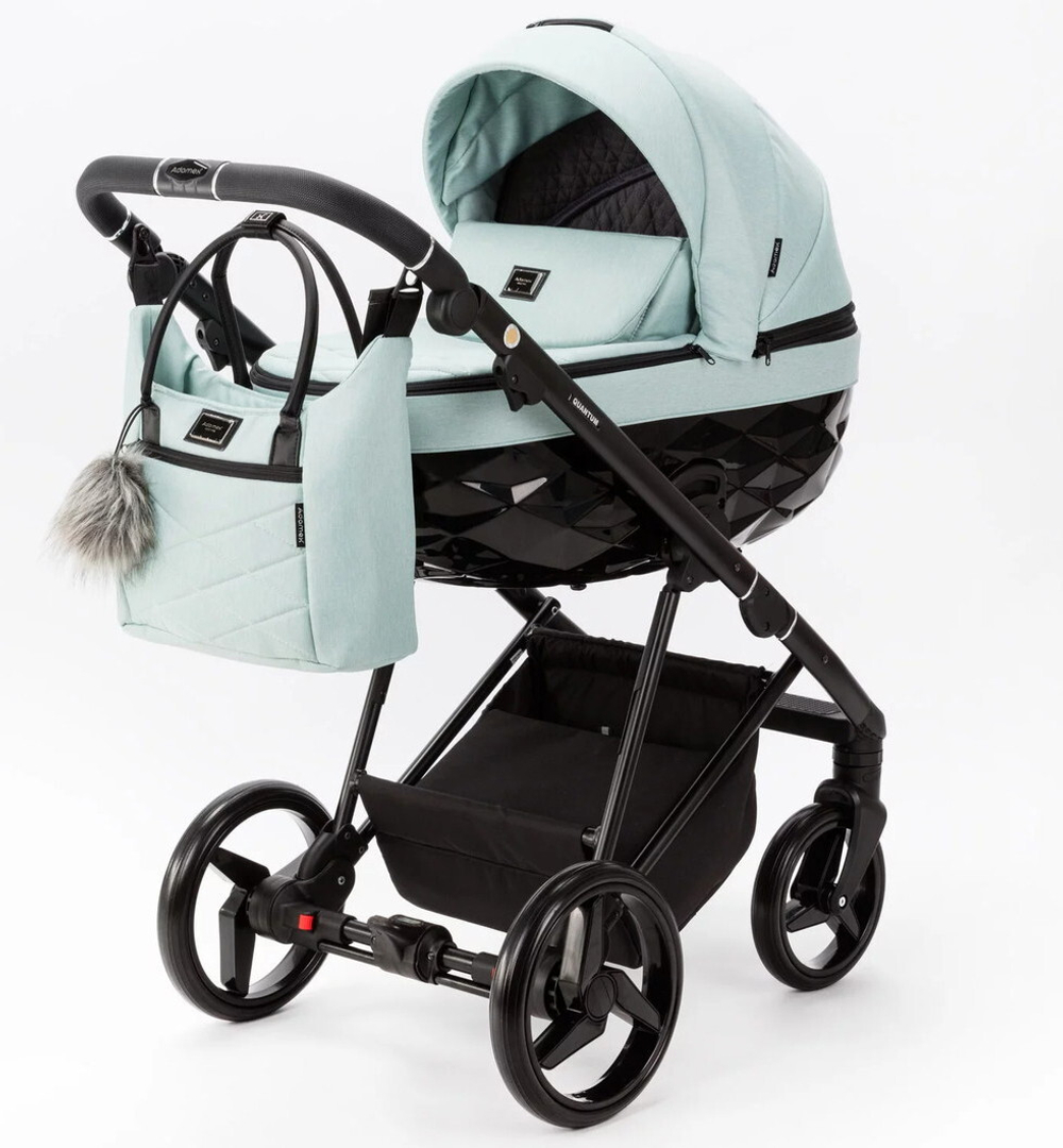 Детская коляска Adamex Quantum 3 в 1 Q-TK27 (СЕРО-ЗЕЛЕНЫЙ)
