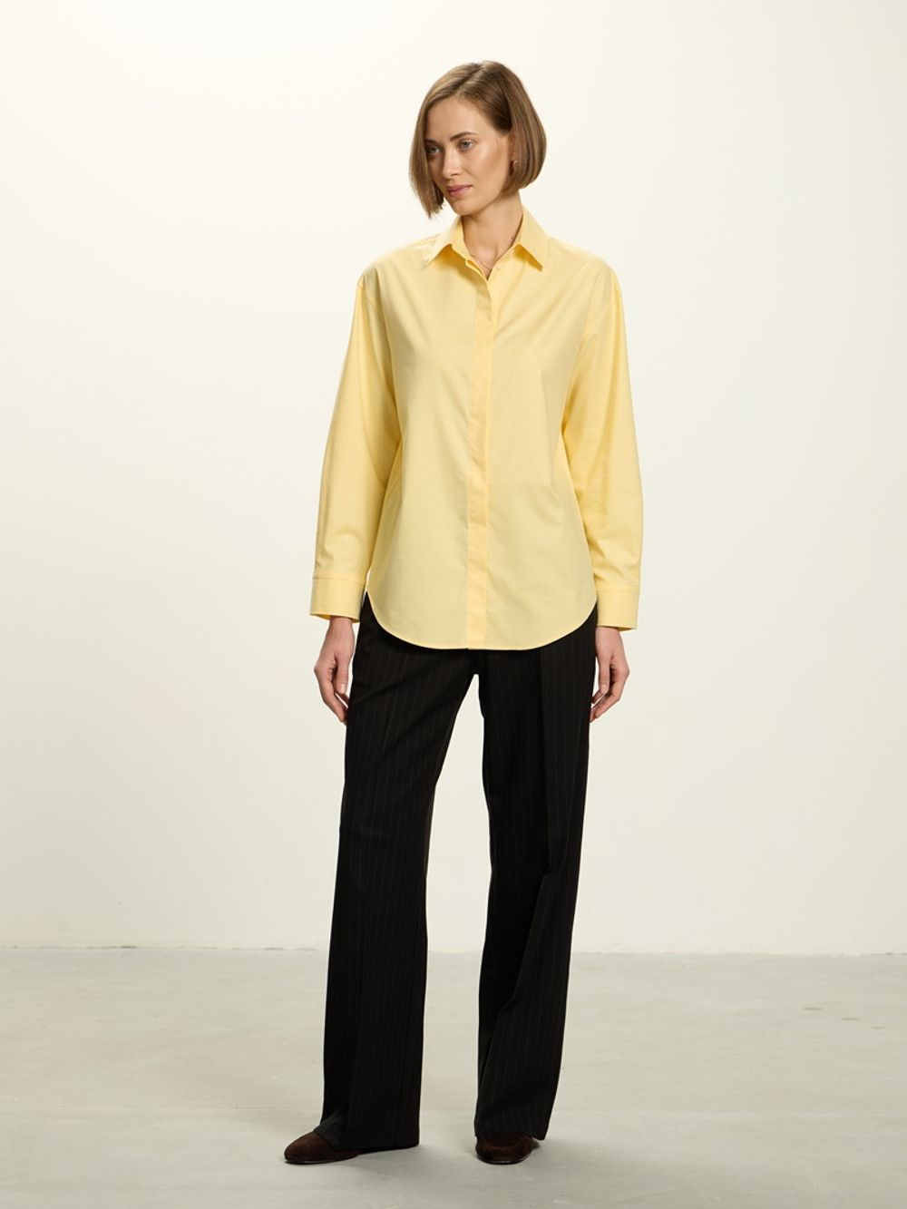 Рубашка Хельсинки желтая хлопок-вискоза