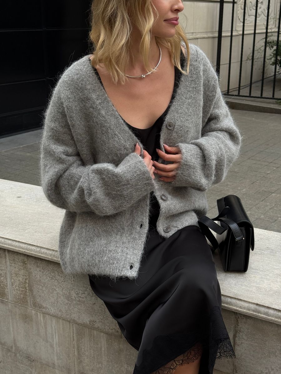 Кардиган альпака серый