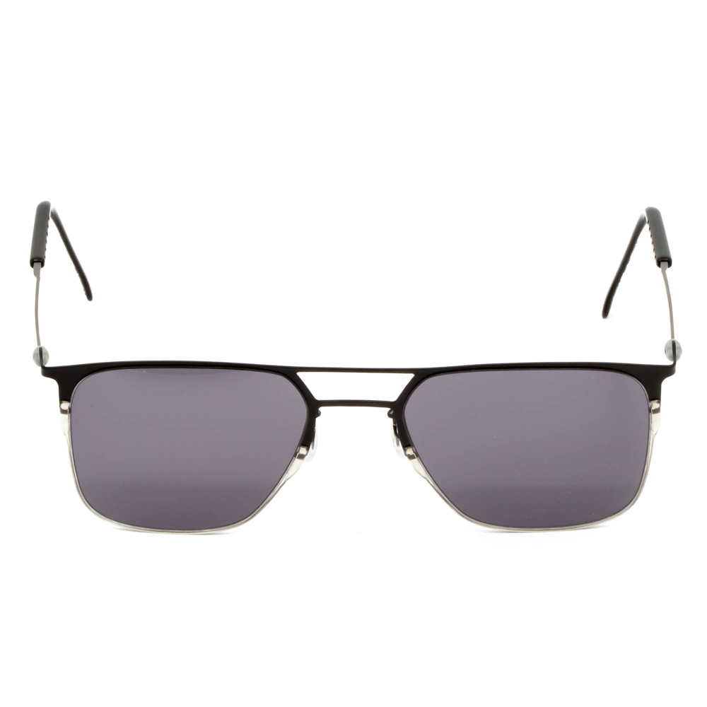 Черные солнцезащитные очки из титана с серыми линзами. Модель 12