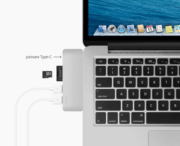 Deppa USB-C (Yype-C) Adapter 5in1 (72217) - адаптер для Macbook (Space Gray)