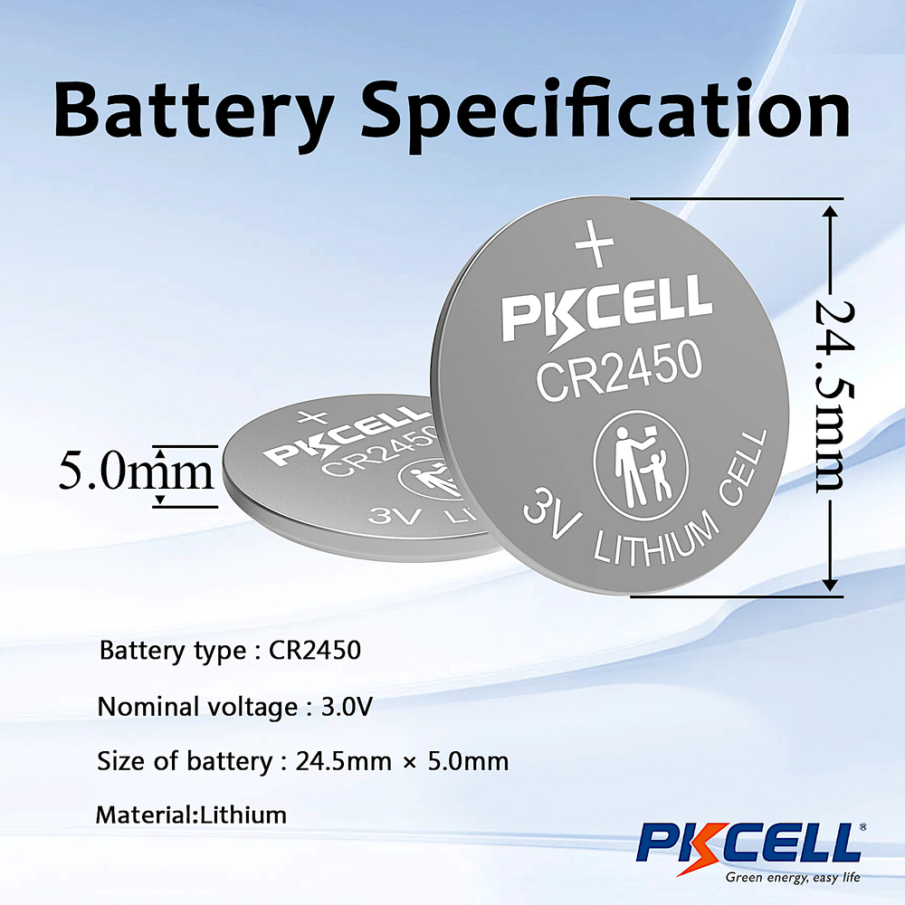 Элемент питания Литиевая Таблетка CR-2450 3B Pkcell