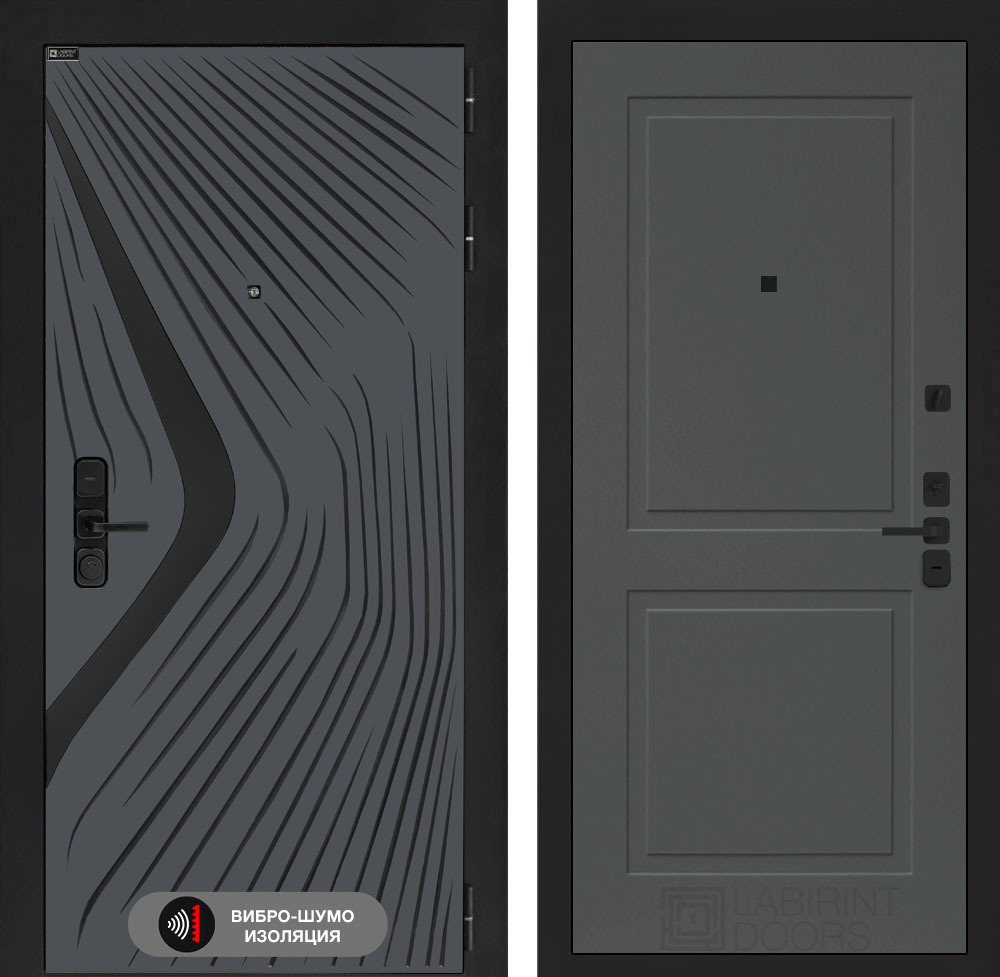 Входная дверь Лабиринт LEOLAB - 11 Графит софт