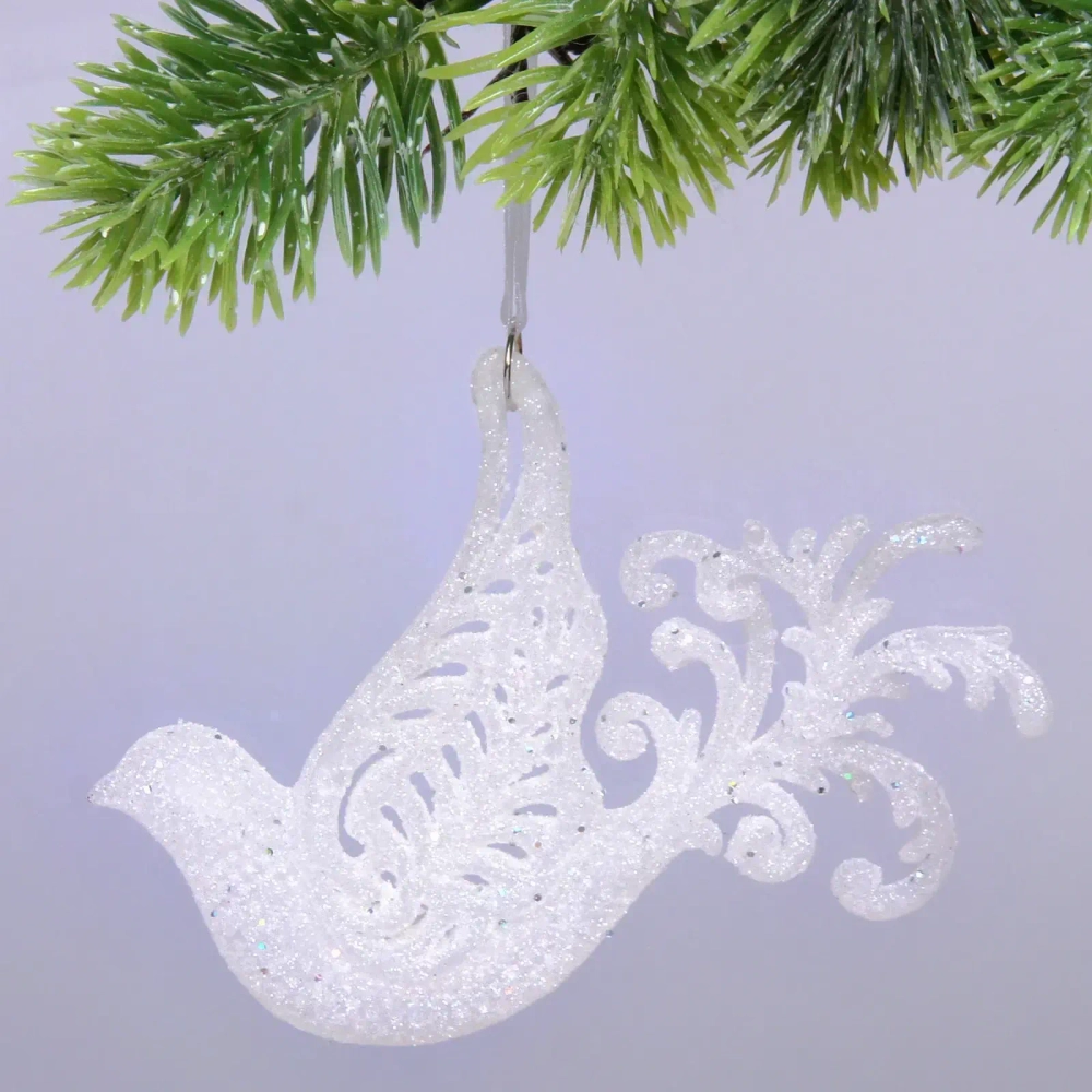 Подвеска «Птица счастья» 11*14 см, Белый