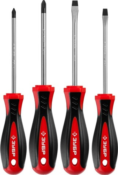 ЗУБР 4 шт, набор отвёрток (25065-H4)