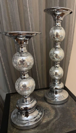 Подсвечник Garda Decor 22-86642L, настольный, металл, цвет хром, 35 см