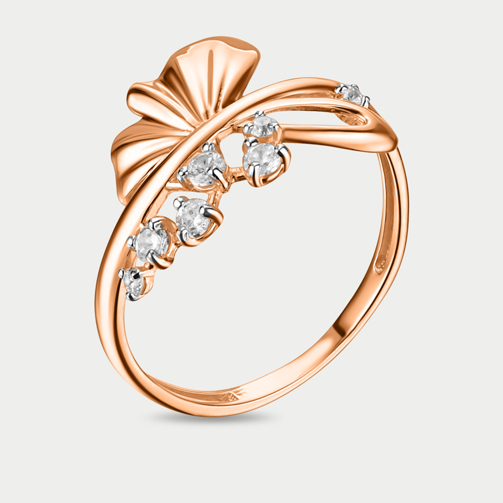 Кольцо женское из розового золота 585 пробы с фианитами (арт. 016721-1102)