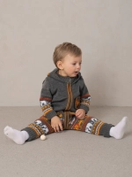 Вязаный комбинезон для новорожденных и малышей на молнии