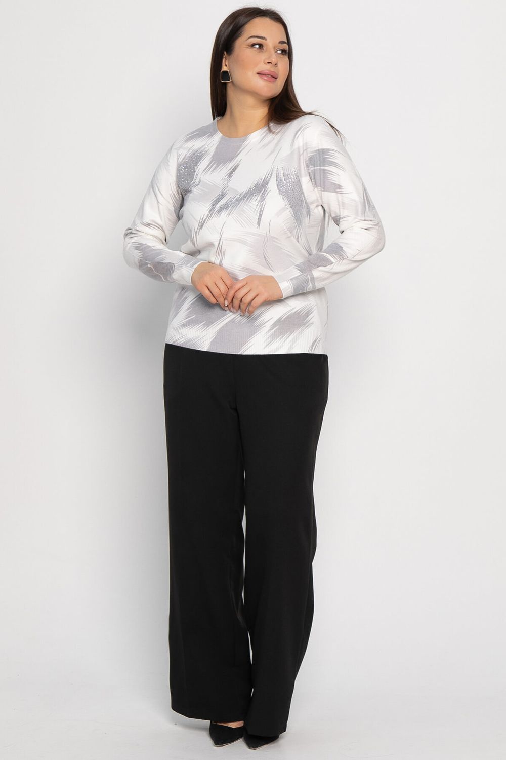 Лонгслив Акцент (серо-белый) Б14957-18М LT Collection