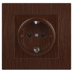Розетка Intro Accent 6-202-10 2P+E Schuko 16А-250В IP20 СУ AL/CU венге | Intro