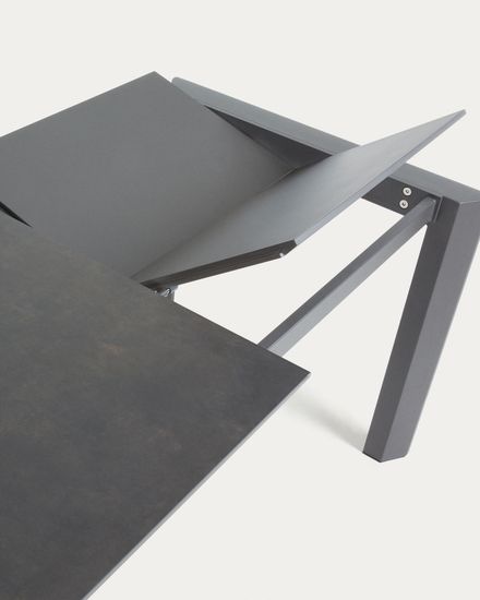 Стол Atta 140 (200) x90 антрацит керамика Испания