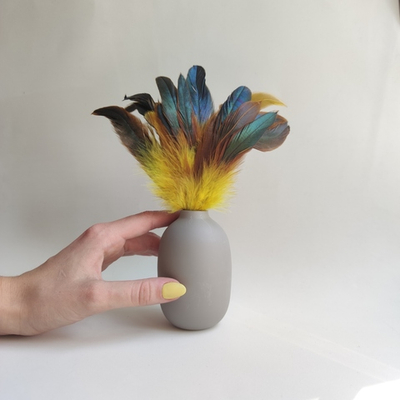 Перья петуха желтые двухцветные 13 - 18 см. 20 шт.