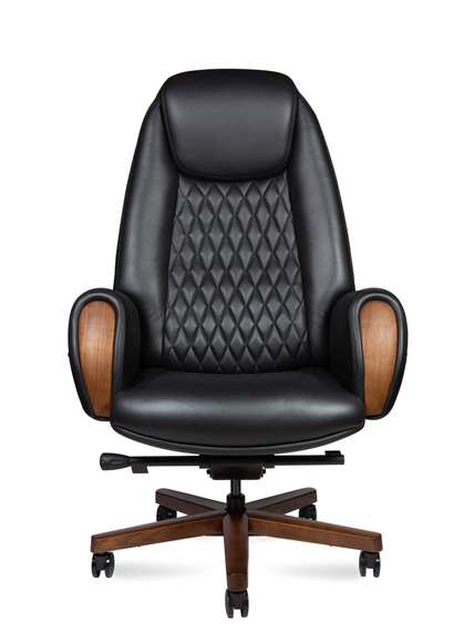 Кресло офисное Норден / Верди / Verdi / черная кожа