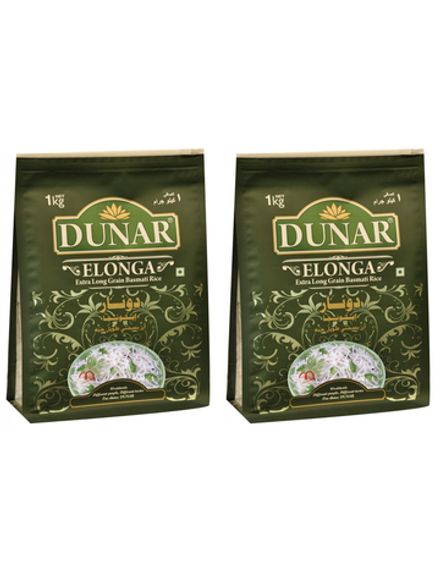 Рис Dunar Basmati Elonga длиннозерный шлифованный 1 кг x 2 шт