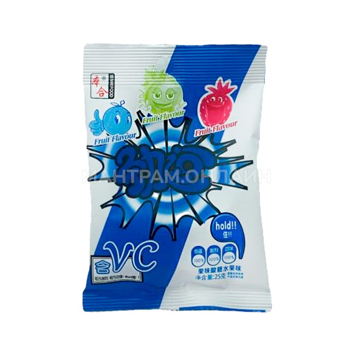 Конфеты кислые Benhefood Fruit Flavour вкус черника 25 г