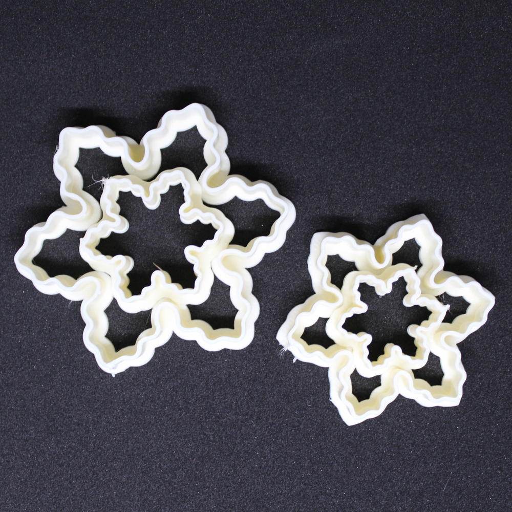 Набор вырубок для пряника "Снежинки резные" 8,6,4,3см, пластик