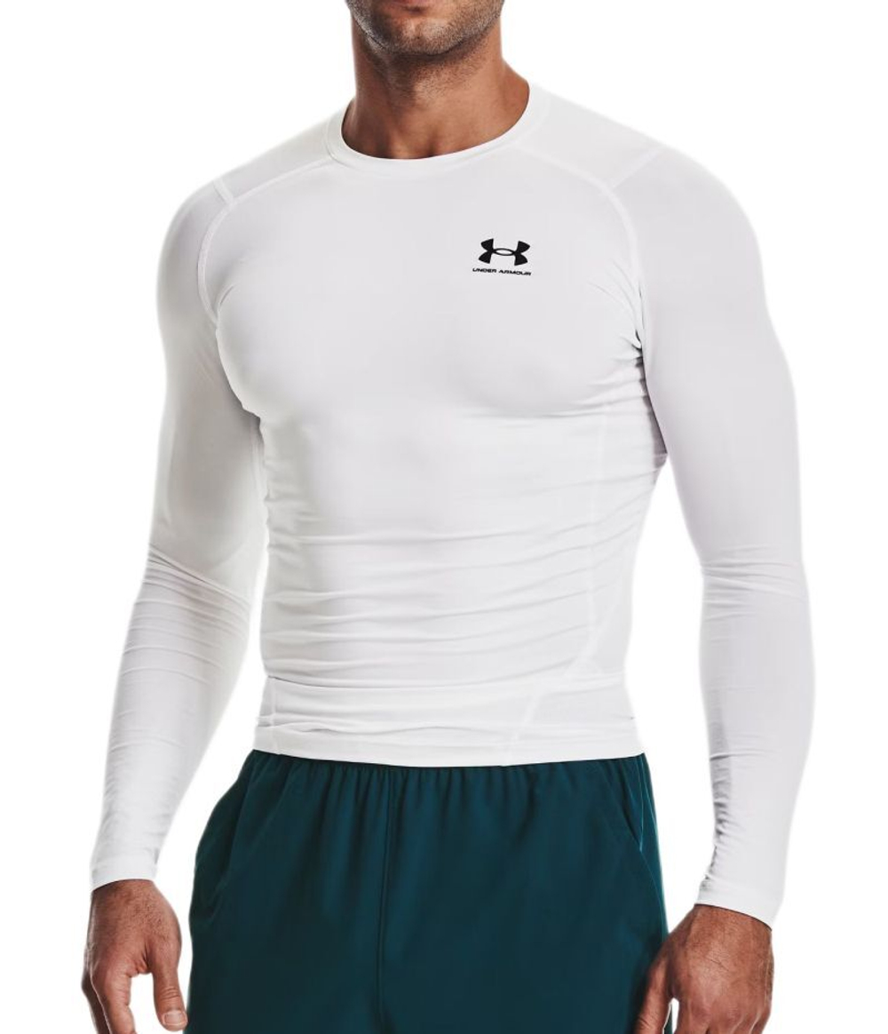 Компрессионная одежда Under Armour HeatGear Armour Comp Long Sleeve - белый/черный