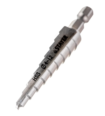 29660-4-12-9 STAYER 4-12мм ступенчатое сверло по металлу 9 ступеней