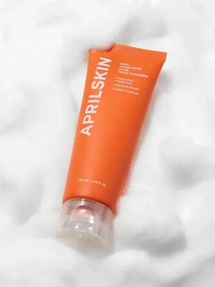 APRILSKIN Морковная пенка для умывания с салициловой кислотой против акне Real Carrotene Acne Foam Cleanser 120 гр