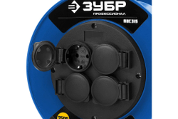 Удлинитель на катушке ЗУБР "ПВС 315", 50 м, 3500 Вт, 4 гнезда, IP44, 55081-50