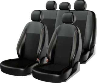 Чехлы на сидения CarFashion «ATOM ZAMSHA» 10018 - Замша -черный/черный/шов красный