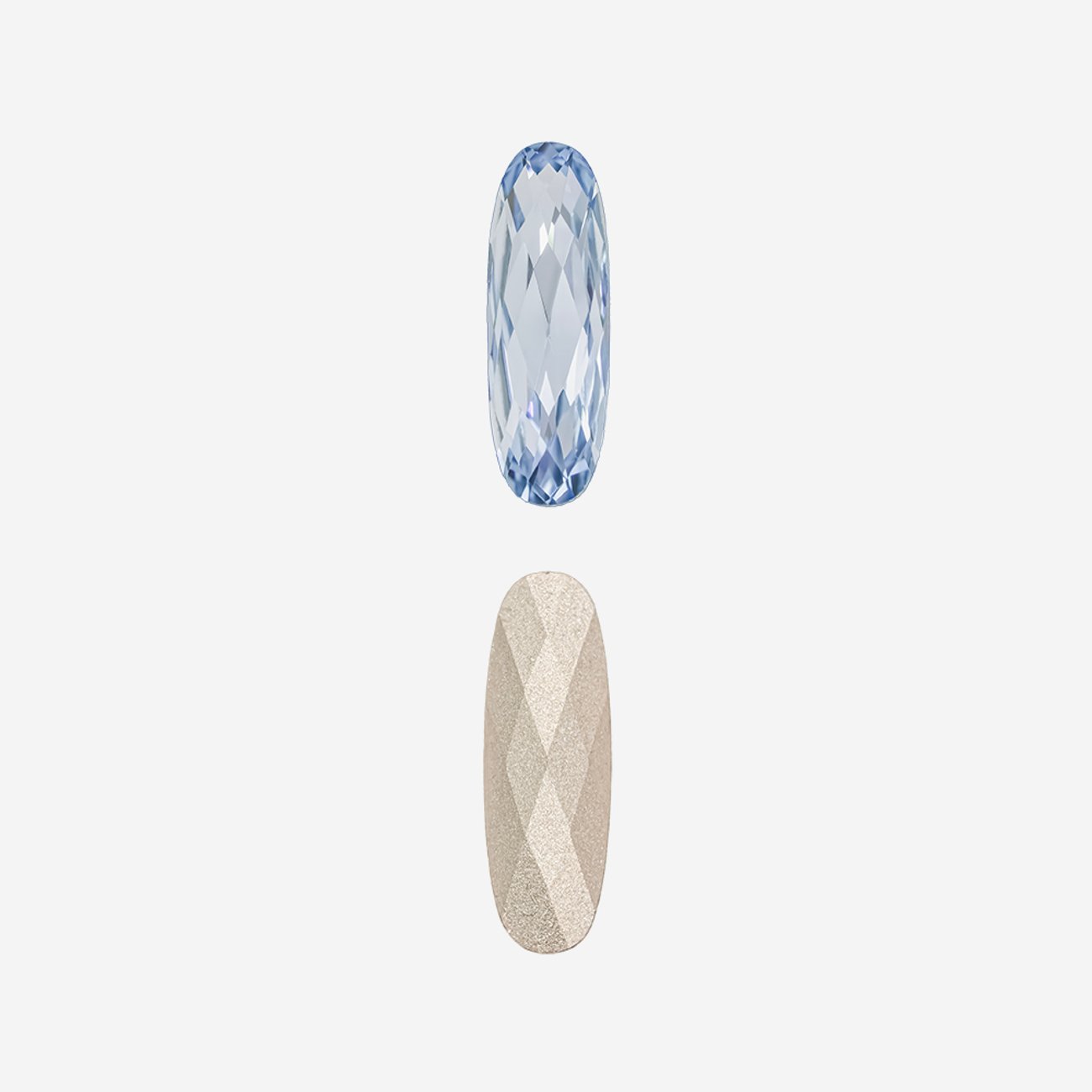 Кристалл Длинный Овал (Long Classical Oval), оттенок "Светлый Сапфир"/"Light Sapphire", 15*5мм