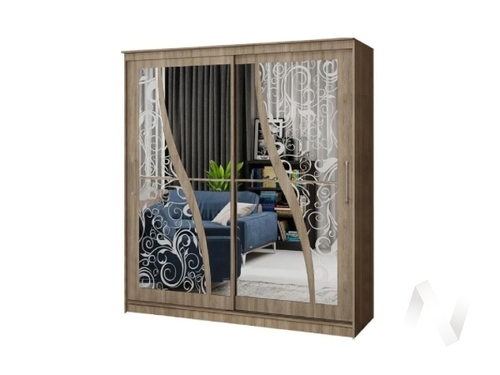 Шкаф-купе 2;0 м Элегант №2 (ясень шимо темный)