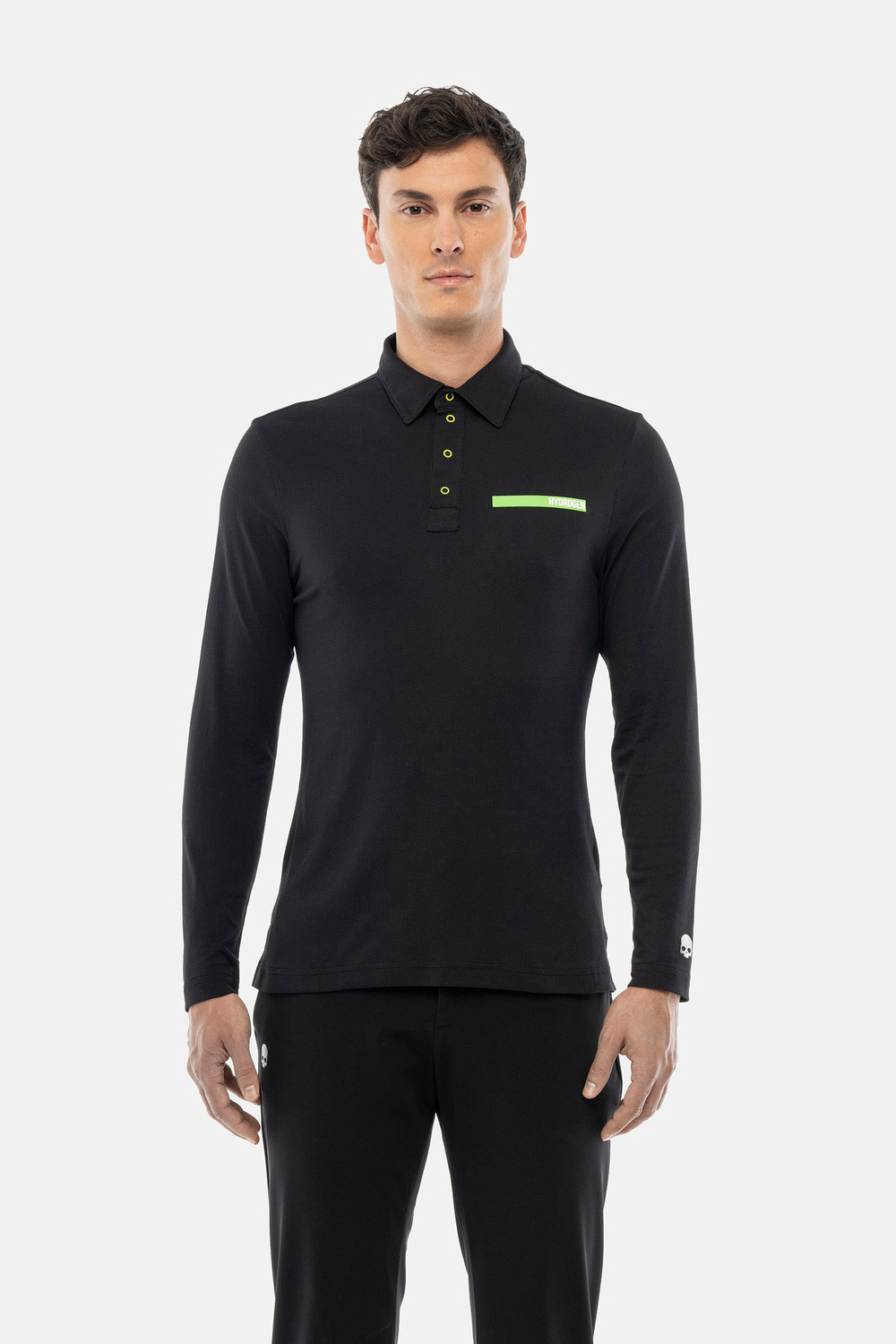 Мужское поло Hydrogen RUBBER LOGO TECH POLO LS (GI0008-007)