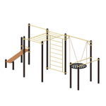 Спортивный комплекс №10, с качелями и скамьей 6500*2300*2700 мм., D=89 мм.