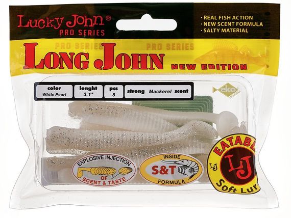 Виброхвосты съедобные LJ Pro Series LONG JOHN 3.1in (7,9 см), цв. T47, 8 шт.