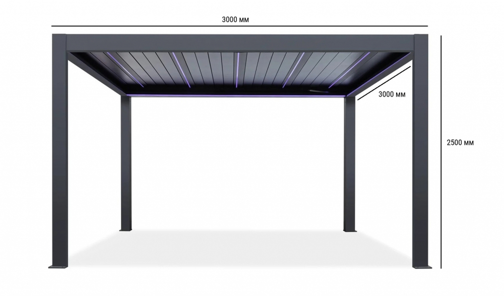 Пергола моторизованная 3х3 м Tagliamento Pergola 120 Series