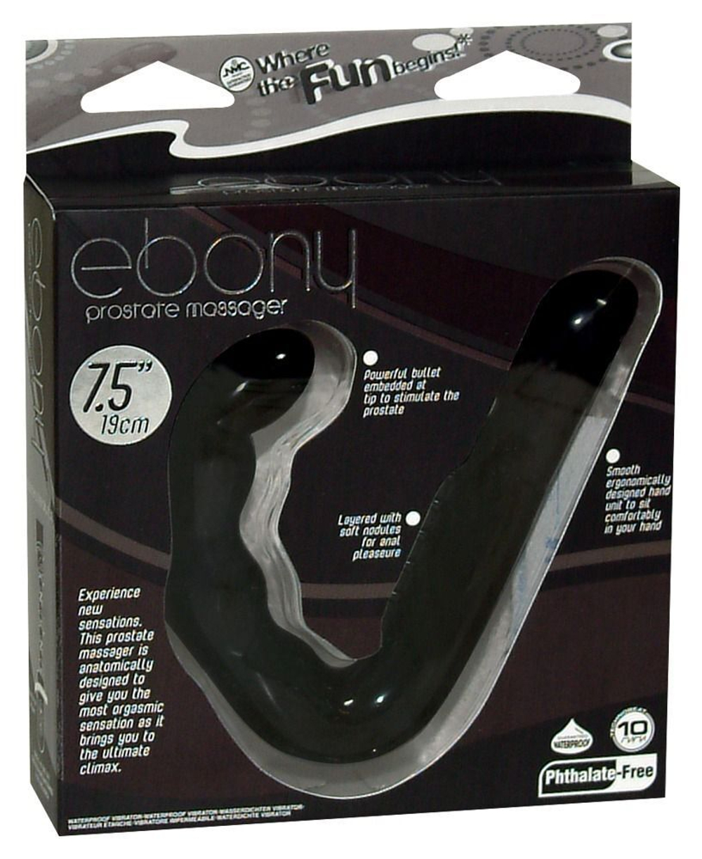 Чёрный стимулятор простаты Ebony Prostate Massager (Цвет: черный)