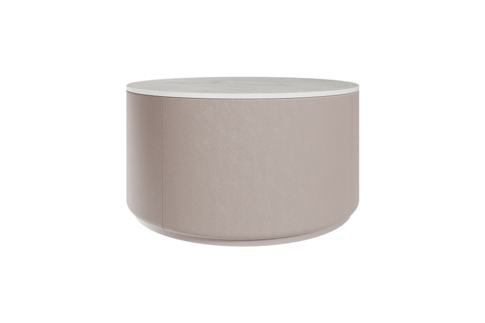Столик Sun L, D 66 см высота 35 см (камень OV, бежевый)