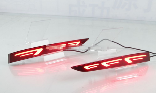 Светодиодные вставки в задний бампер Хендай Солярис 2017-2019 V7 Type
