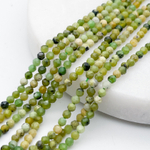 Серпентин граненый, диаметр около 2,5-2,7 мм, цена за нить 37 см