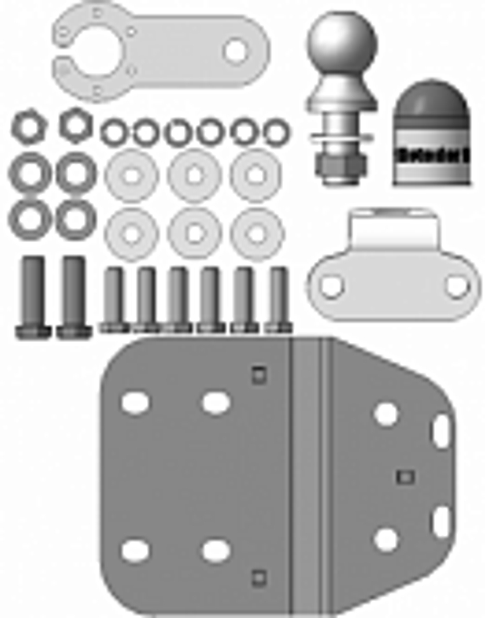 Фаркоп с оцинк. шаром Toyota Land Cruiser Prado 2002-2023, фланцевое крепление шара, (без электрики, паспорт и сертификат в комплекте) Motodor.92513-FE