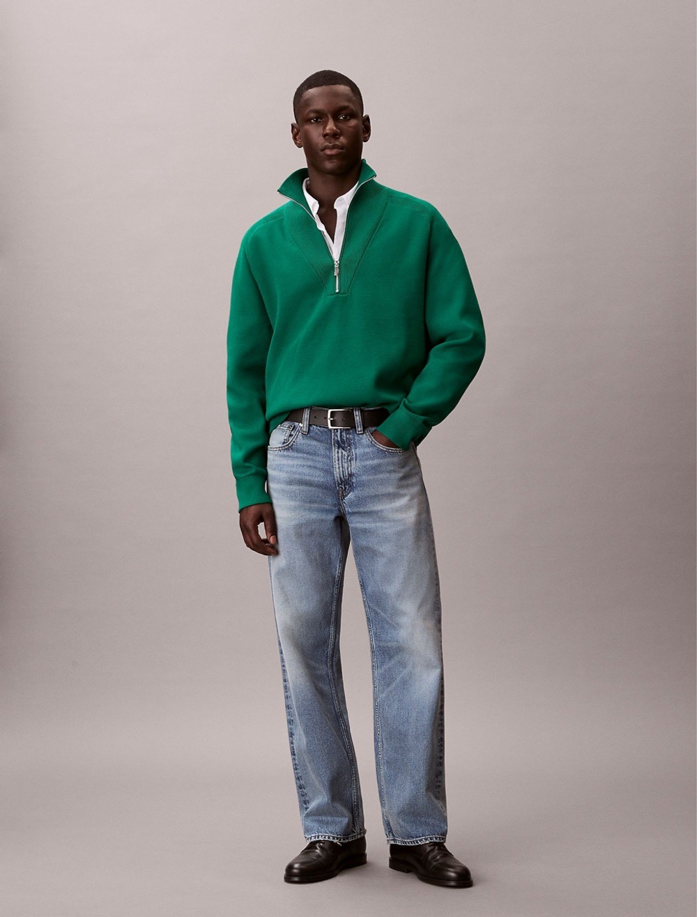 Свитер Calvin Klein Tech Knit Quarter Zip Sweater Deco Green