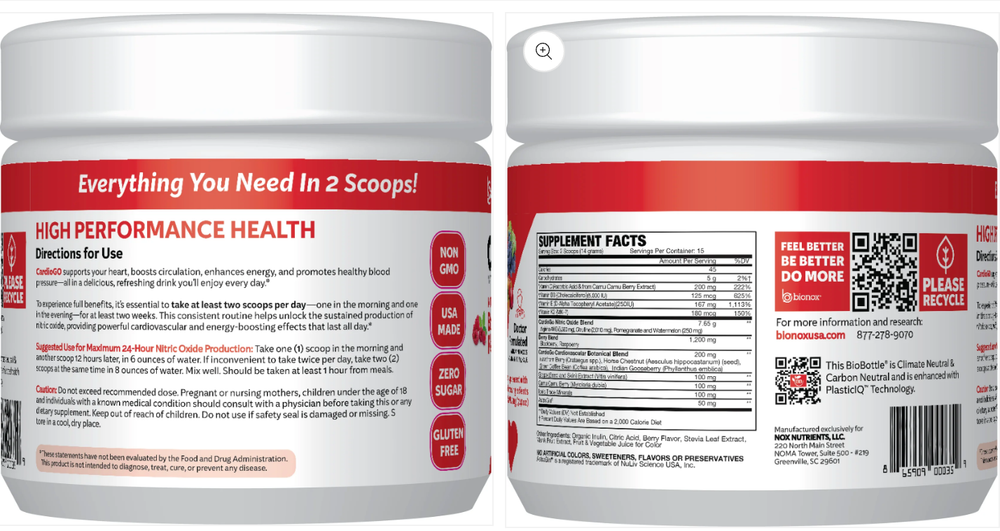 CardioGo_previously M3 Ultimate Nitric Oxide Nutrition - 30 Scoop - Berry