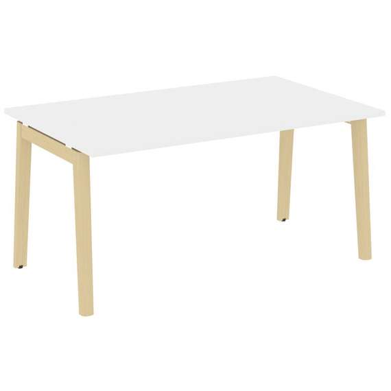 Onix Wood Стол переговорный (1 столешница) OW.PRG-1.4 Белый Бриллиант/Дуб Светлый/Металл Белый 1580*