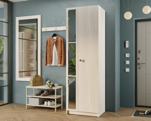 Зарина ШК-01 Шкаф двухстворчатый  ясень белый БТС