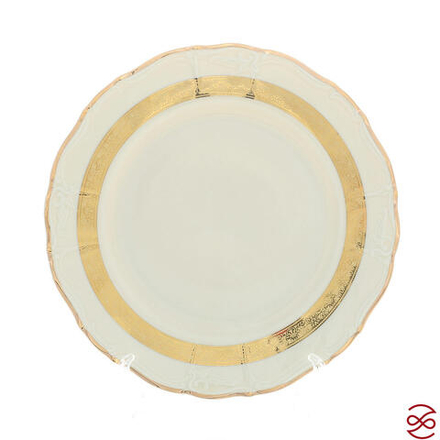 Набор тарелок Thun Мария Луиза золотая лента Ivory 27 см(6 шт)